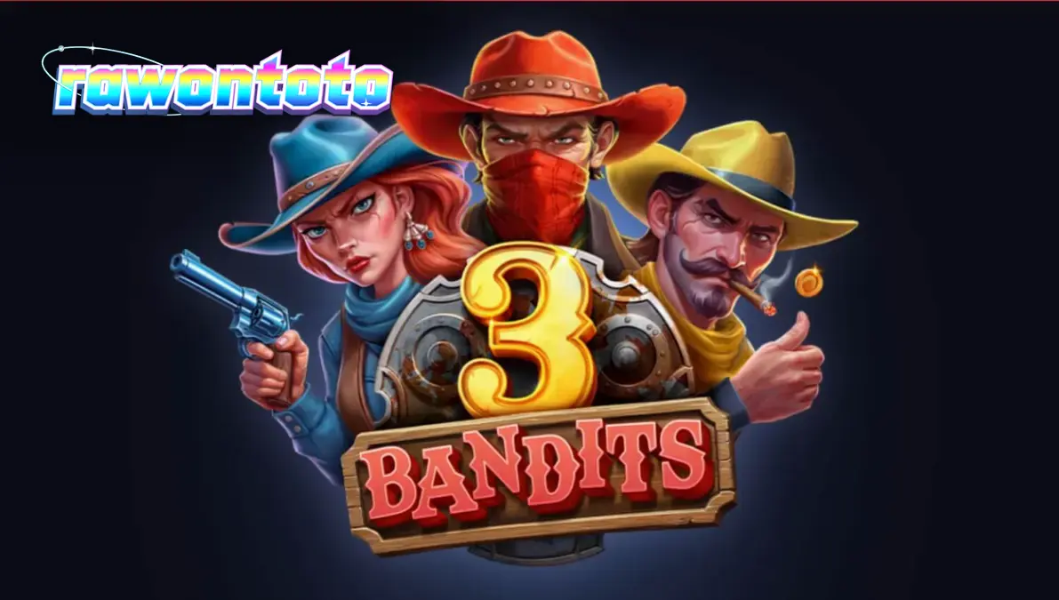 Tampilan visual slot 3 Bandits dengan tema Wild West dan simbol bandit